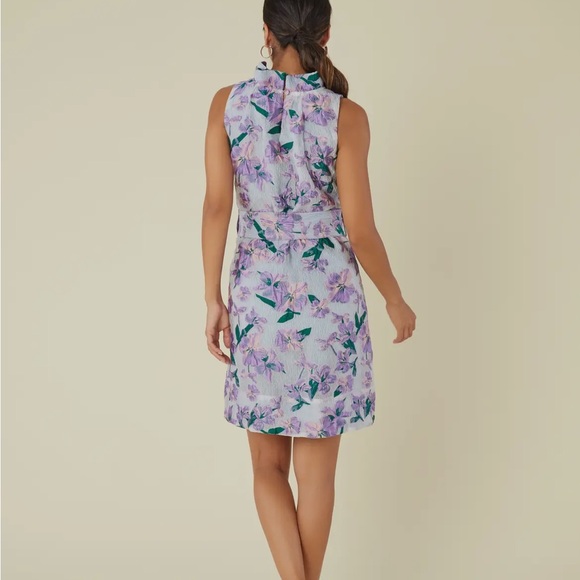 Abbey Glass Betty organza Floral Purple Dress New $265 - Picture 2 of 6